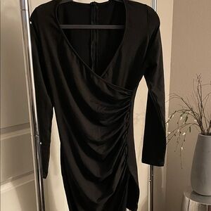 Elegant Black Wrap Dress